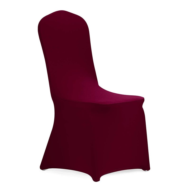 Peomeise Stretch Spandex Chair Cover for Wedding Party Dining Banquet Event (Burgundy, 25) - Image 1